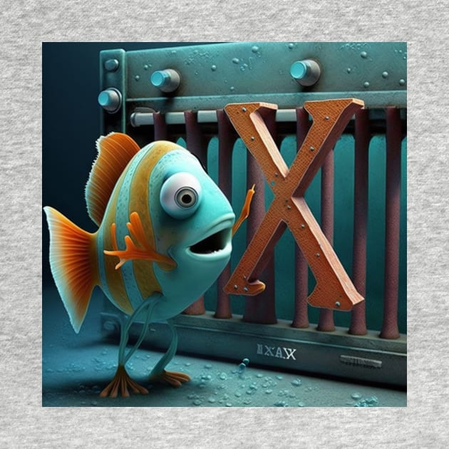 Letter X for X-Ray fish playing the Xylophone from AdventuresOfSela by Parody-is-King